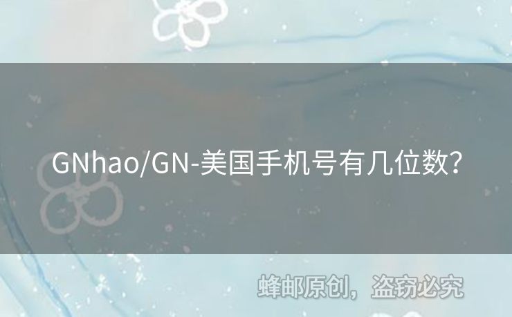 GNhao/GN-美國手機號有幾位數(shù)？