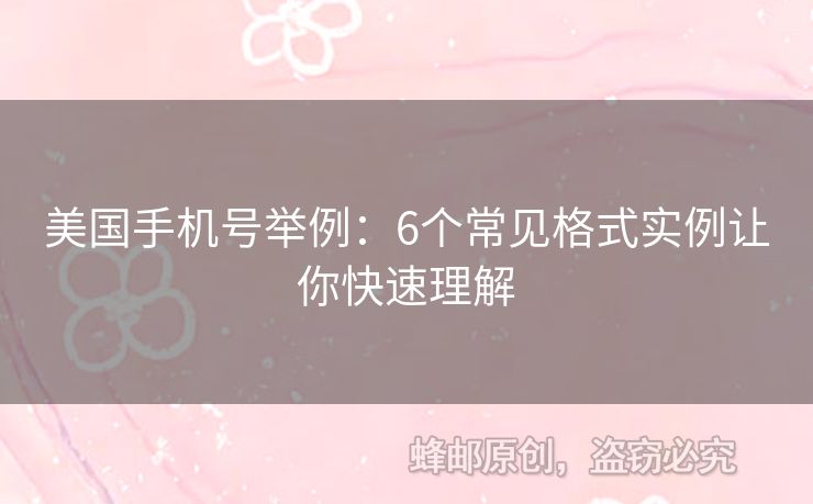 美國手機(jī)號舉例：6個常見格式實(shí)例讓你快速理解