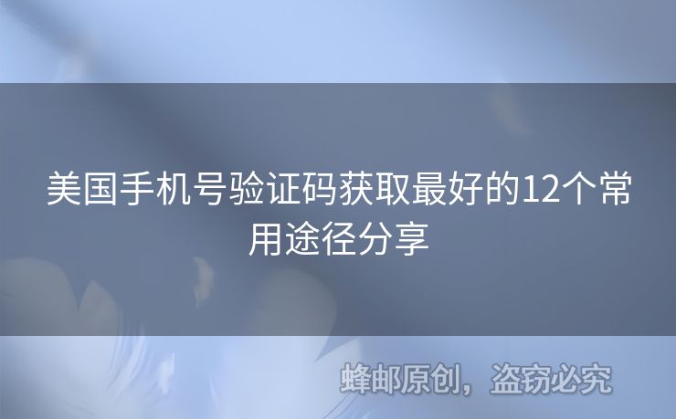 美國(guó)手機(jī)號(hào)驗(yàn)證碼獲取最好的12個(gè)常用途徑分享