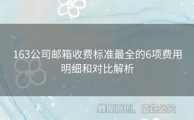 163公司郵箱收費標(biāo)準(zhǔn)最全的6項費用明細和對比解析