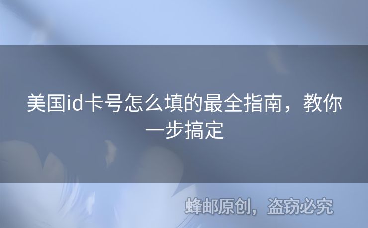 美國id卡號怎么填的最全指南，教你一步搞定