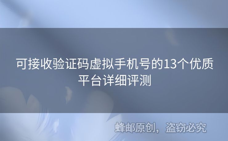 可接收驗(yàn)證碼虛擬手機(jī)號的13個(gè)優(yōu)質(zhì)平臺(tái)詳細(xì)評測