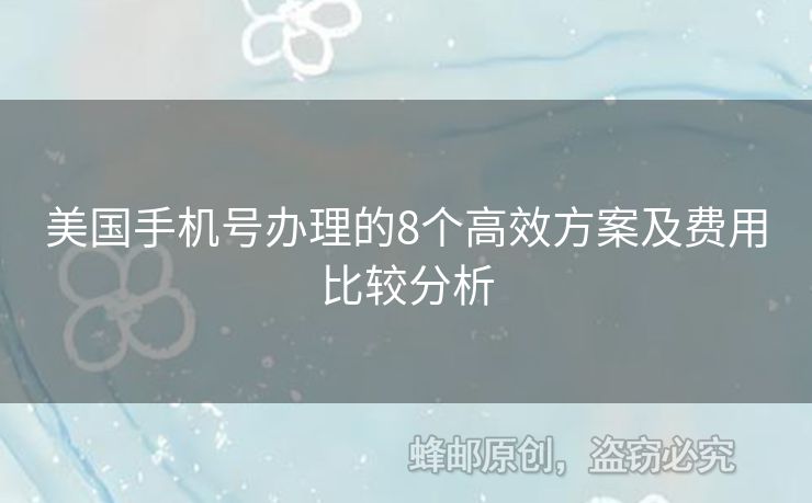 美國手機(jī)號辦理的8個高效方案及費(fèi)用比較分析