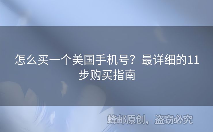 怎么買一個(gè)美國手機(jī)號？最詳細(xì)的11步購買指南
