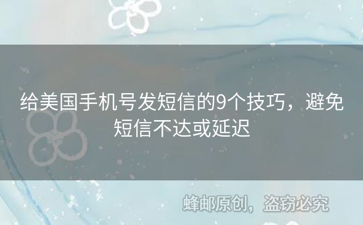 給美國手機號發(fā)短信的9個技巧，避免短信不達或延遲