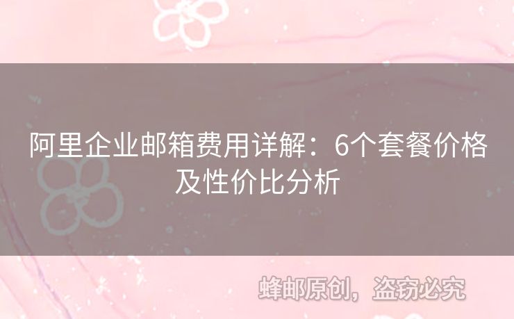 阿里企業(yè)郵箱費(fèi)用詳解：6個(gè)套餐價(jià)格及性價(jià)比分析