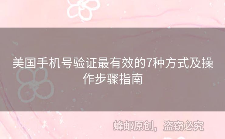 美國手機號驗證最有效的7種方式及操作步驟指南