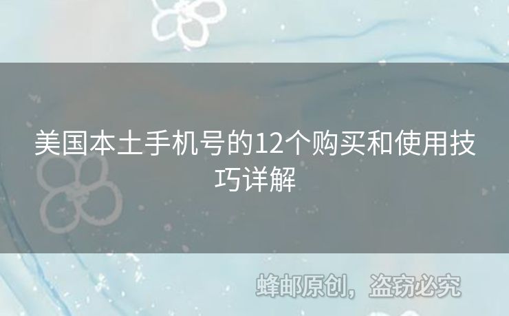 美國(guó)本土手機(jī)號(hào)的12個(gè)購(gòu)買(mǎi)和使用技巧詳解