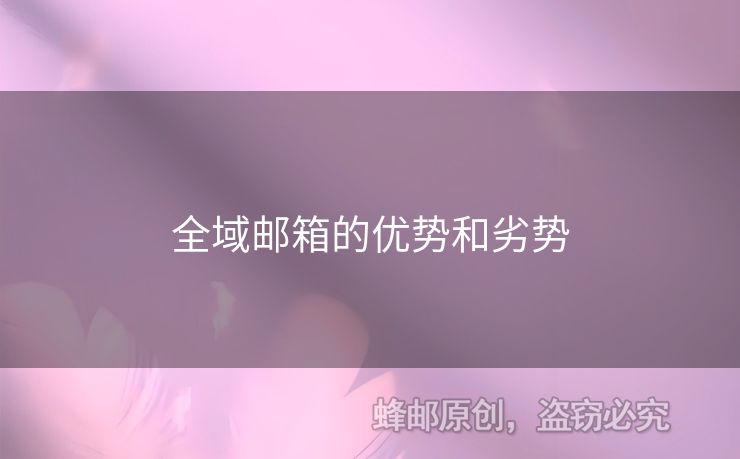 全域郵箱的優(yōu)勢和劣勢