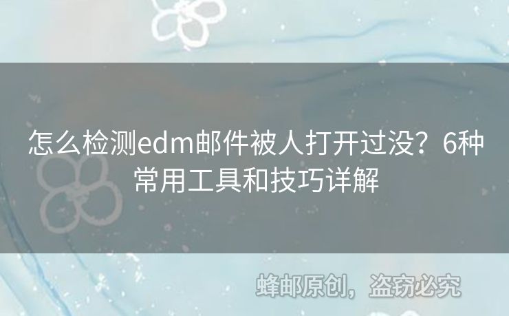 怎么檢測(cè)edm郵件被人打開過沒？6種常用工具和技巧詳解