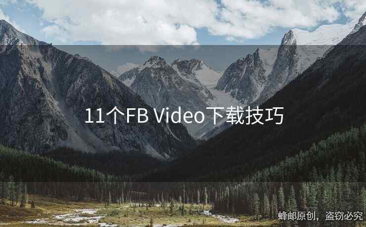 11個FB Video下載技巧