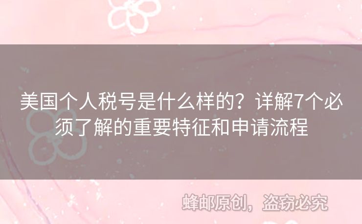 美國(guó)個(gè)人稅號(hào)是什么樣的？詳解7個(gè)必須了解的重要特征和申請(qǐng)流程