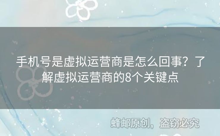 手機(jī)號是虛擬運(yùn)營商是怎么回事？了解虛擬運(yùn)營商的8個(gè)關(guān)鍵點(diǎn)