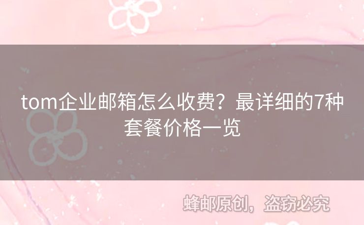 tom企業(yè)郵箱怎么收費(fèi)？最詳細(xì)的7種套餐價(jià)格一覽