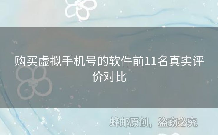 購買虛擬手機號的軟件前11名真實評價對比