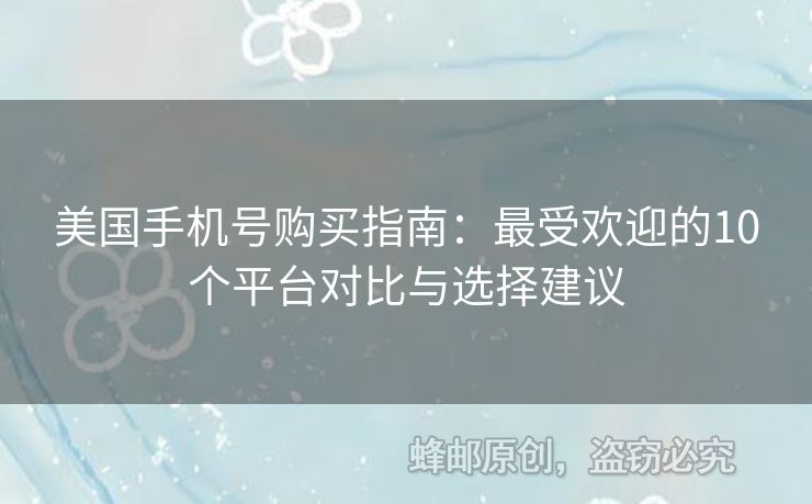 美國手機(jī)號(hào)購買指南：最受歡迎的10個(gè)平臺(tái)對(duì)比與選擇建議