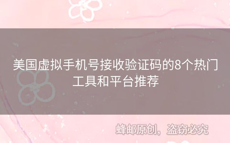 美國(guó)虛擬手機(jī)號(hào)接收驗(yàn)證碼的8個(gè)熱門工具和平臺(tái)推薦