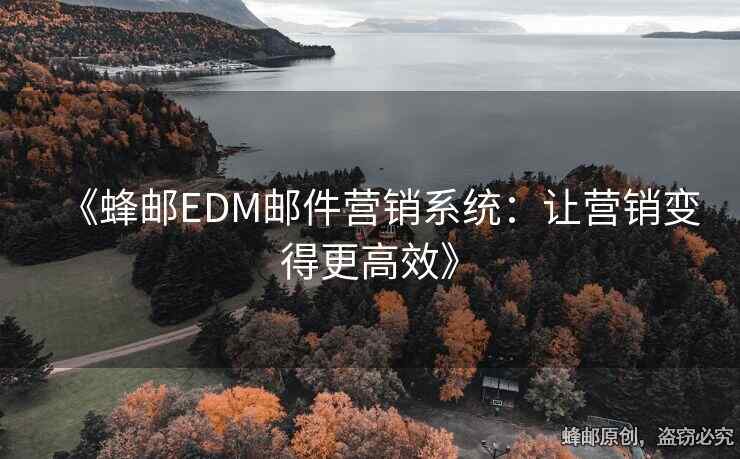 《蜂郵EDM郵件營銷系統(tǒng)：讓營銷變得更高效》