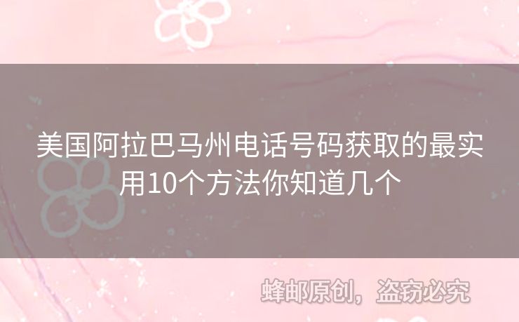 美國阿拉巴馬州電話號碼獲取的最實用10個方法你知道幾個
